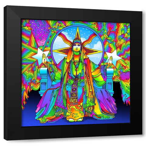 Cosmic Queen Black Modern Wood Framed Art Print by Green, Howie