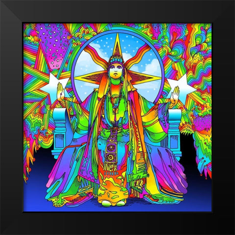 Cosmic Queen Black Modern Wood Framed Art Print by Green, Howie