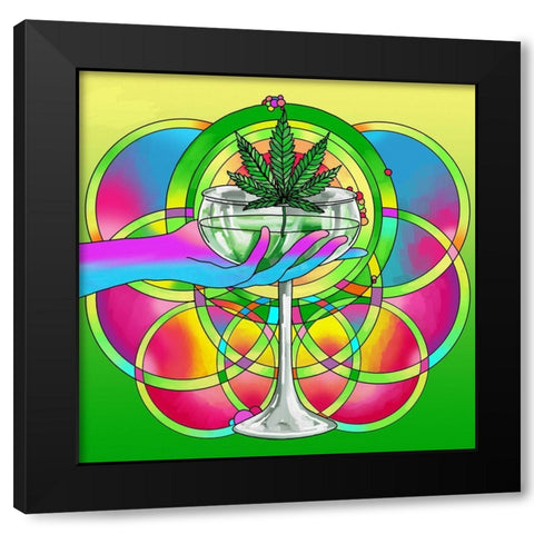 Marijuana cocktail Black Modern Wood Framed Art Print by Green, Howie