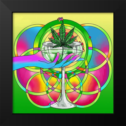Marijuana cocktail Black Modern Wood Framed Art Print by Green, Howie