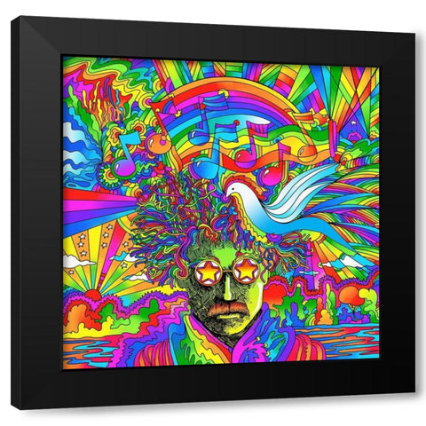 Star Glasses Black Modern Wood Framed Art Print by Green, Howie