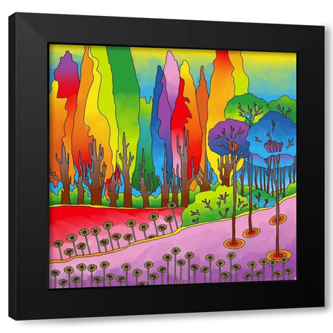 Tall Trees Black Modern Wood Framed Art Print with Double Matting by Green, Howie