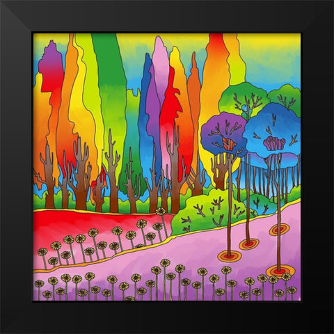 Tall Trees Black Modern Wood Framed Art Print by Green, Howie