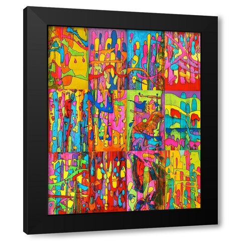 Abstracts-1 Black Modern Wood Framed Art Print by Green, Howie