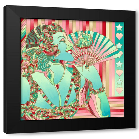 Green Godess Black Modern Wood Framed Art Print by Green, Howie