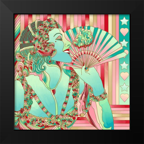 Green Godess Black Modern Wood Framed Art Print by Green, Howie