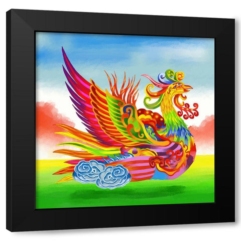 Night-Bird Black Modern Wood Framed Art Print by Green, Howie