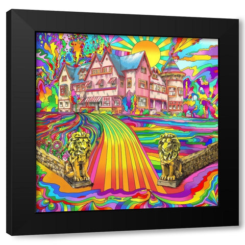 Pink-Mansion Black Modern Wood Framed Art Print with Double Matting by Green, Howie