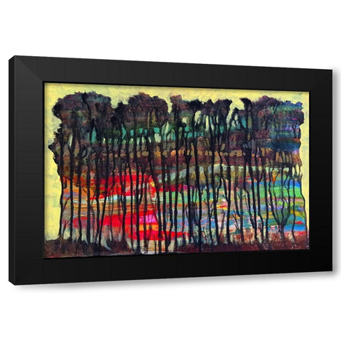 Trees-1 Black Modern Wood Framed Art Print by Green, Howie