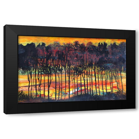 Trees-2 Black Modern Wood Framed Art Print with Double Matting by Green, Howie