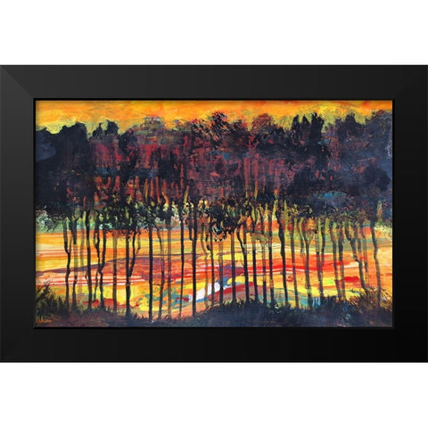 Trees-2 Black Modern Wood Framed Art Print by Green, Howie