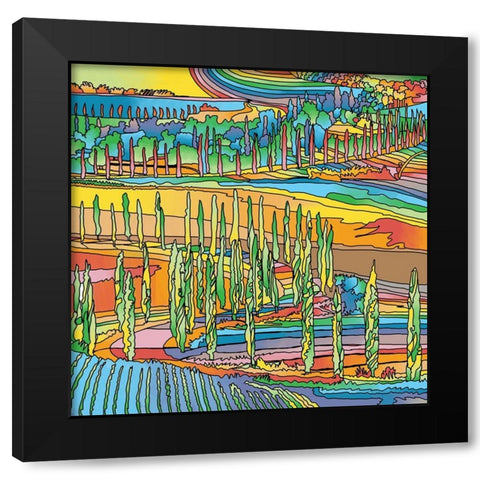 Tuscany-Trees Black Modern Wood Framed Art Print by Green, Howie