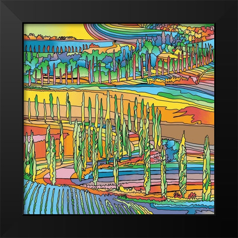 Tuscany-Trees Black Modern Wood Framed Art Print by Green, Howie