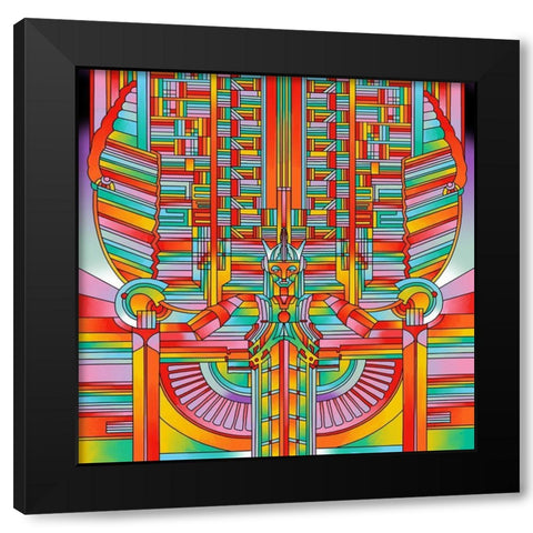 Zeus Black Modern Wood Framed Art Print with Double Matting by Green, Howie
