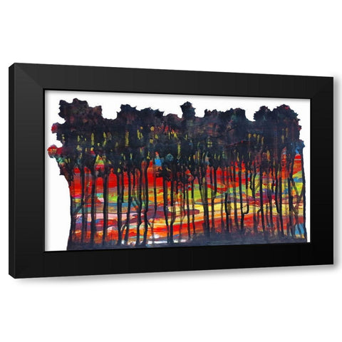 Trees 4 Black Modern Wood Framed Art Print by Green, Howie