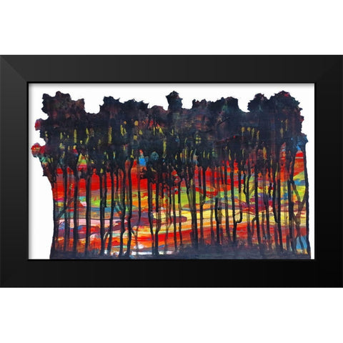 Trees 4 Black Modern Wood Framed Art Print by Green, Howie