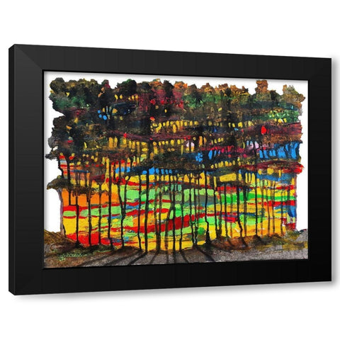 Trees 5 Black Modern Wood Framed Art Print with Double Matting by Green, Howie