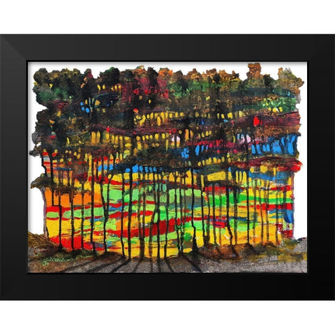 Trees 5 Black Modern Wood Framed Art Print by Green, Howie