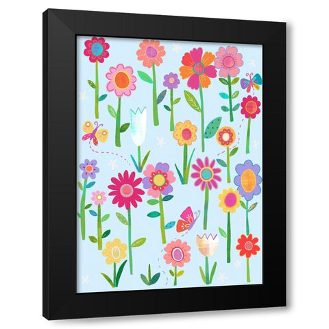 Meadow Black Modern Wood Framed Art Print by HUE and MI and Sangita