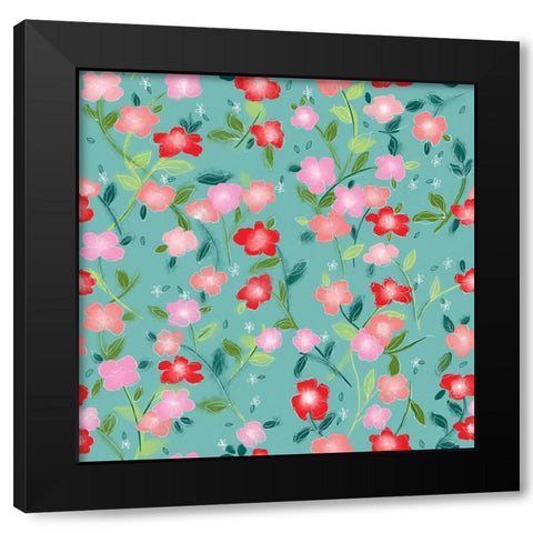 Pretty In Pink Black Modern Wood Framed Art Print with Double Matting by HUE and MI and Sangita
