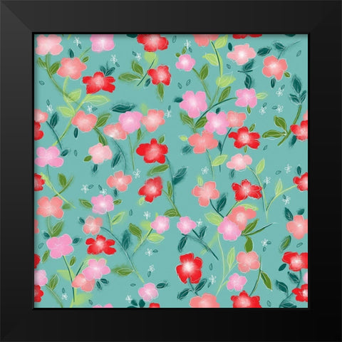 Pretty In Pink Black Modern Wood Framed Art Print by HUE and MI and Sangita