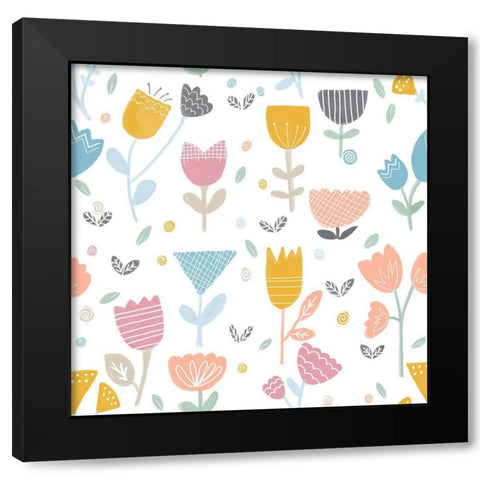 Sunday Morning Black Modern Wood Framed Art Print by HUE and MI and Sangita