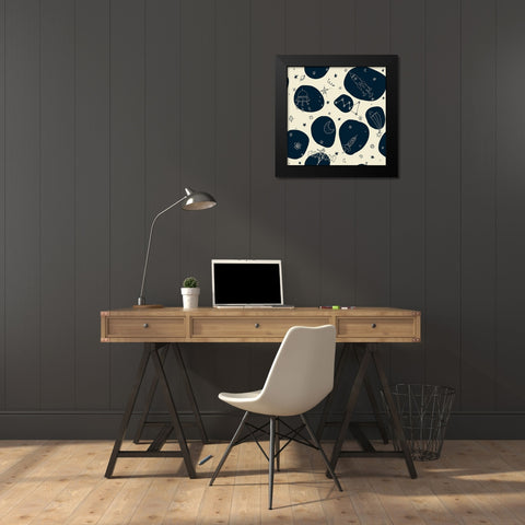 20-13 Space Mission Black Modern Wood Framed Art Print by HUE and MI and Sangita