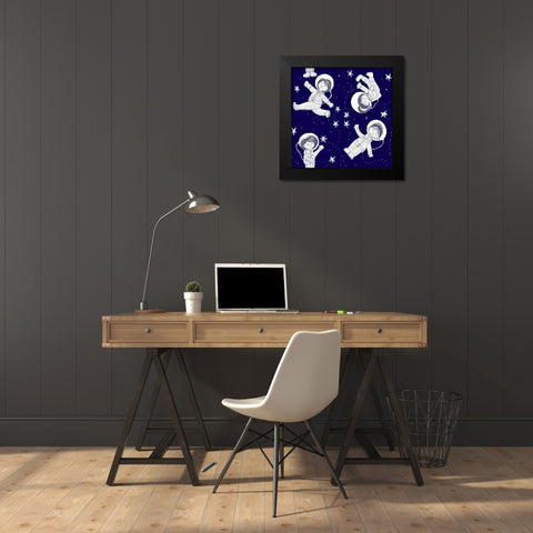 Dancing With Stars Black Modern Wood Framed Art Print by HUE and MI and Sangita