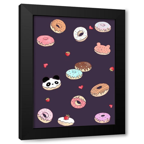 Yummy Black Modern Wood Framed Art Print by HUE and MI and Sangita