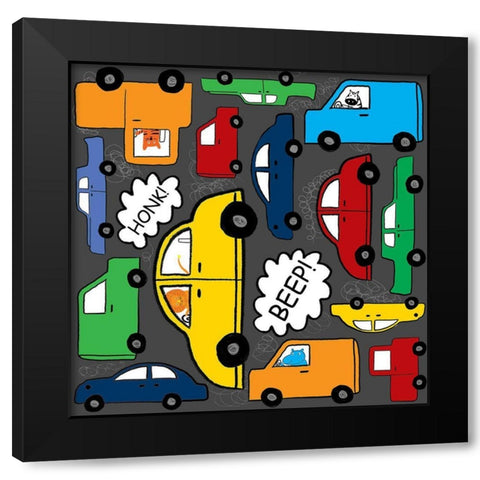 Its A Jungle Out There Black Modern Wood Framed Art Print with Double Matting by HUE and MI and Sangita