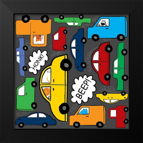 Its A Jungle Out There Black Modern Wood Framed Art Print by HUE and MI and Sangita