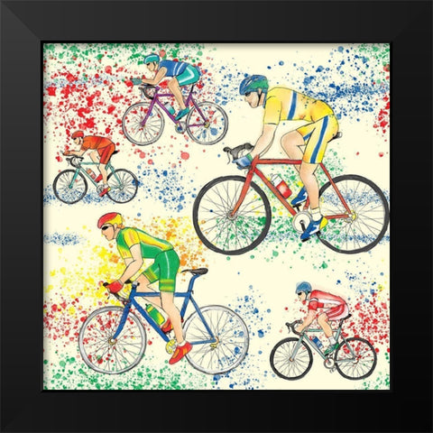 Lets Spin Black Modern Wood Framed Art Print by HUE and MI and Sangita
