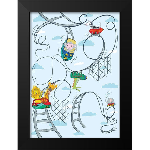 Rollar Coaster Tile Black Modern Wood Framed Art Print by HUE and MI and Sangita