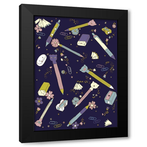 Stationary Black Modern Wood Framed Art Print with Double Matting by HUE and MI and Sangita