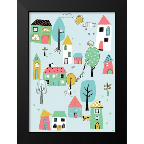Sunday Afternoon Tile Black Modern Wood Framed Art Print by HUE and MI and Sangita