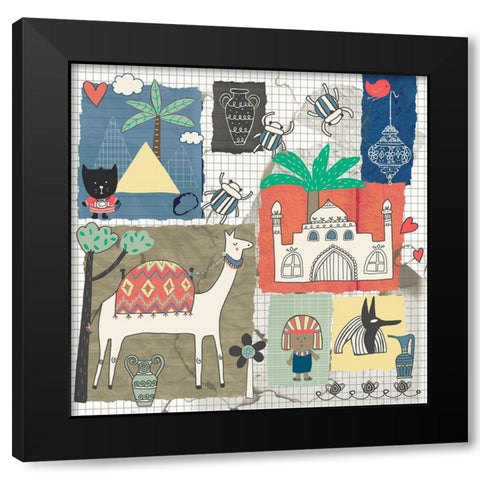 Travel To Egypt Black Modern Wood Framed Art Print with Double Matting by HUE and MI and Sangita