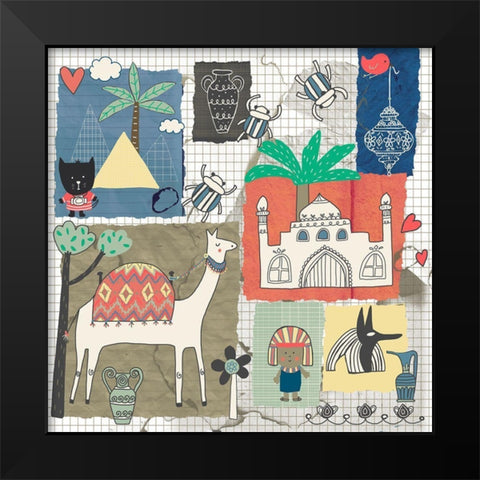 Travel To Egypt Black Modern Wood Framed Art Print by HUE and MI and Sangita