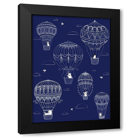 Up Up And Away Black Modern Wood Framed Art Print with Double Matting by HUE and MI and Sangita