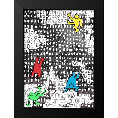Ups And Downs In The City Black Modern Wood Framed Art Print by HUE and MI and Sangita