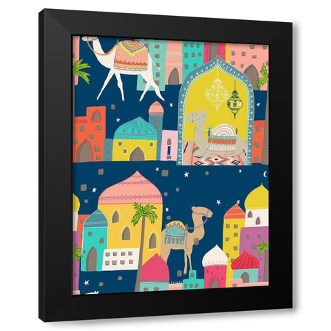 Whos Got The Hump Black Modern Wood Framed Art Print by HUE and MI and Sangita