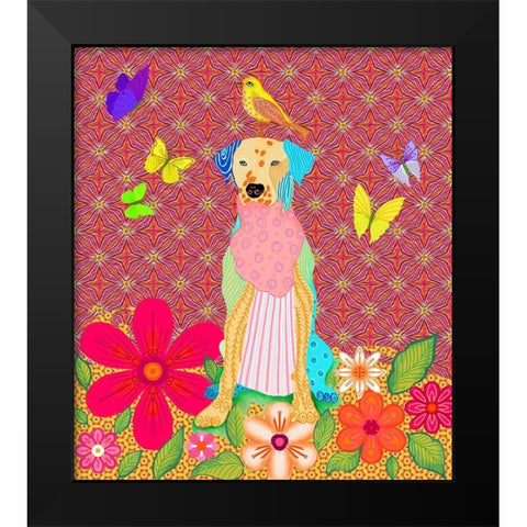 Tall dog Black Modern Wood Framed Art Print by HUE and MI and Sangita