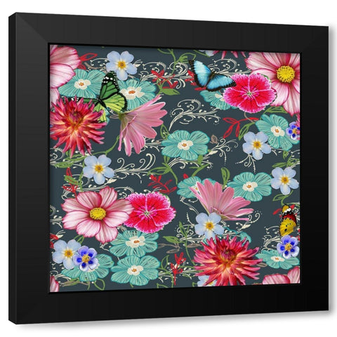 20-62 Pot Pourri Black Modern Wood Framed Art Print by HUE and MI and Sangita
