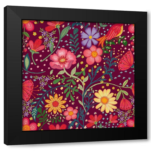 20-71 Harmony Black Modern Wood Framed Art Print by HUE and MI and Sangita