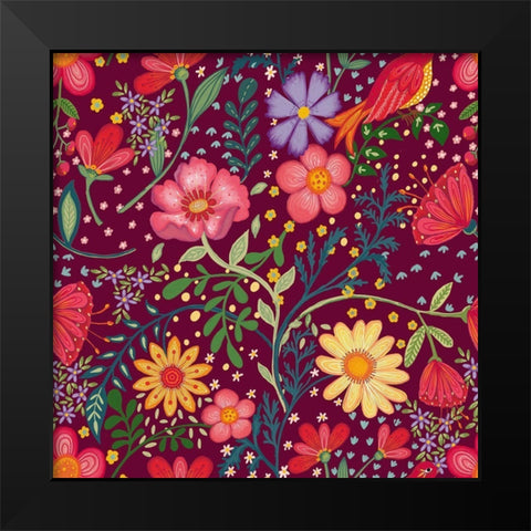 20-71 Harmony Black Modern Wood Framed Art Print by HUE and MI and Sangita