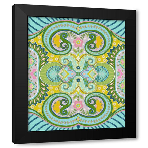 20-74 Emerald Black Modern Wood Framed Art Print with Double Matting by HUE and MI and Sangita