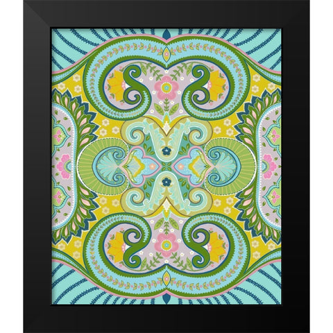 20-74 Emerald Black Modern Wood Framed Art Print by HUE and MI and Sangita
