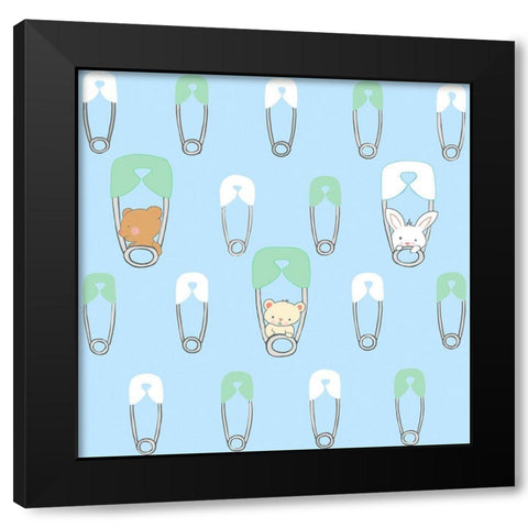 2099 Baby Pin Black Modern Wood Framed Art Print by HUE and MI and Sangita
