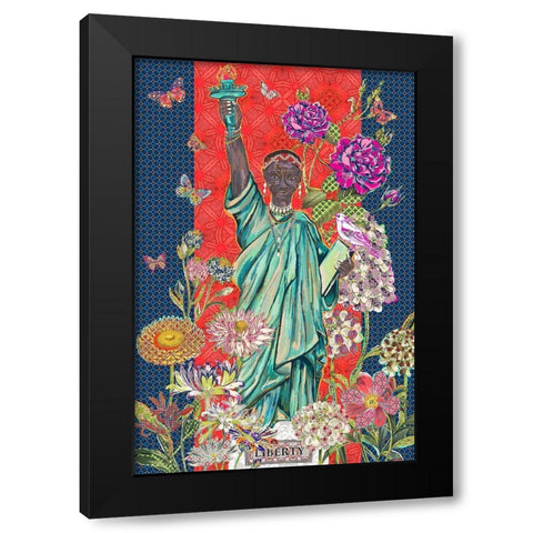 Liberty Black Modern Wood Framed Art Print by HUE and MI and Sangita