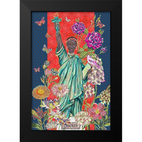 Liberty Black Modern Wood Framed Art Print by HUE and MI and Sangita