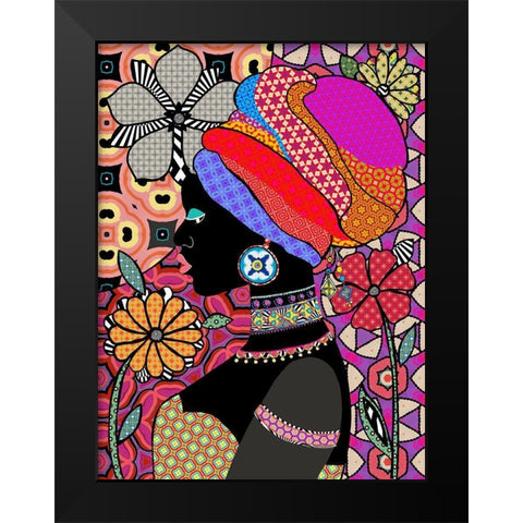 woman 1 Black Modern Wood Framed Art Print by HUE and MI and Sangita